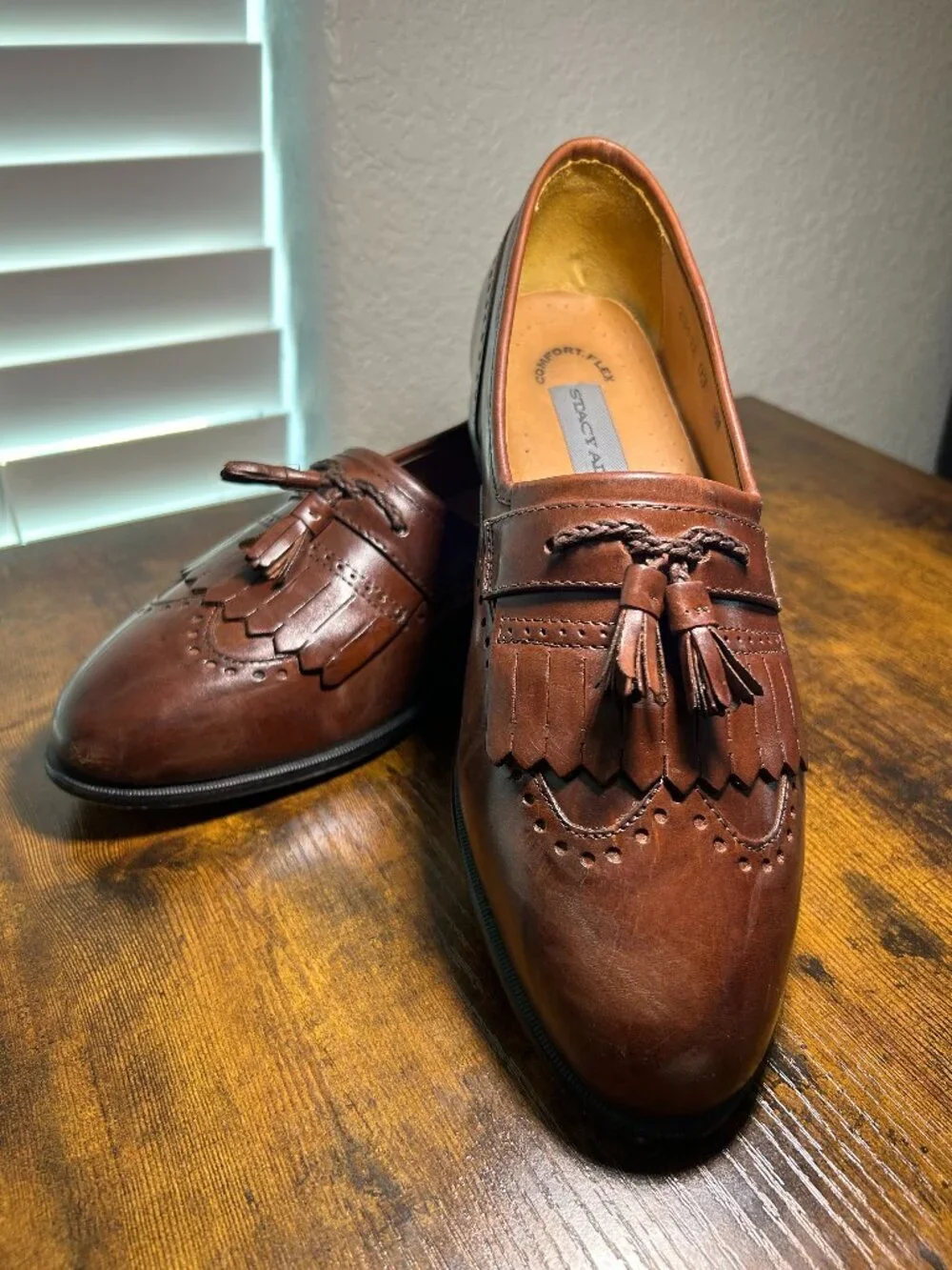 Stacy Adams Brown Leather Loafers, Men's Size 9